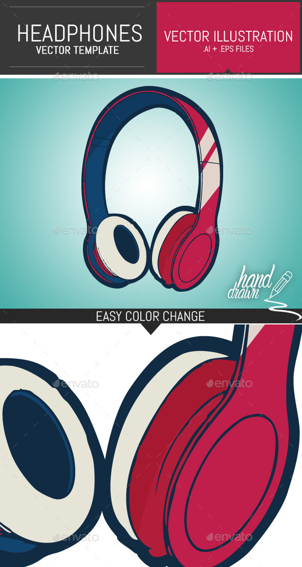 590x1108 Dj Headphones Vector Template By Dogmadesign Graphicriver