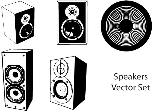 506x371 Speakers Vector Set Free Vector In Adobe Illustrator Ai ( .ai