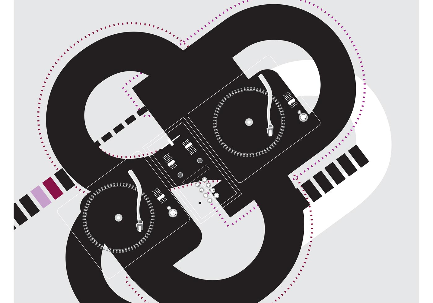 1400x980 Dj Deck Free Vector Art