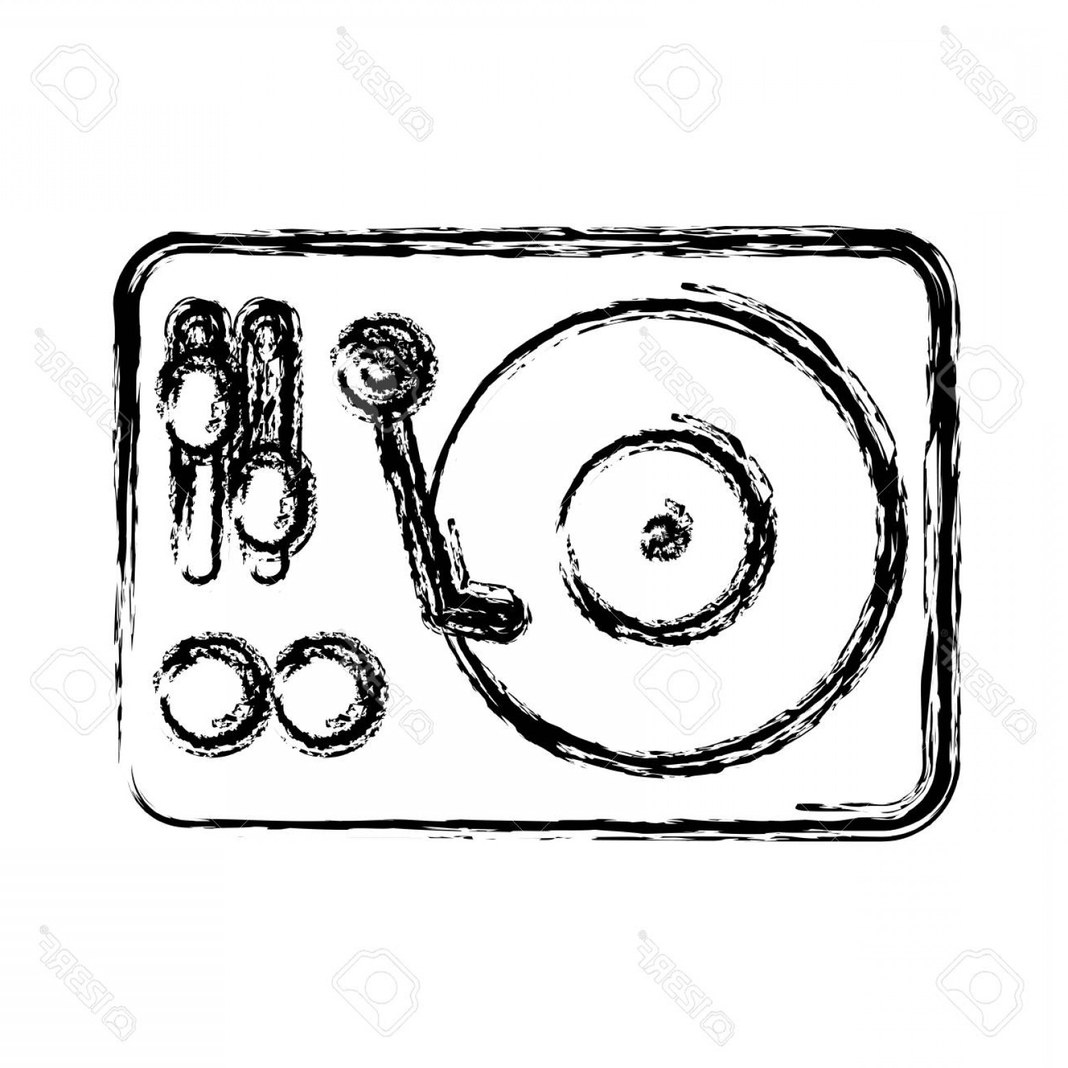 1560x1560 Photostock Vector Dj Turntable Icon Over White Background Vector