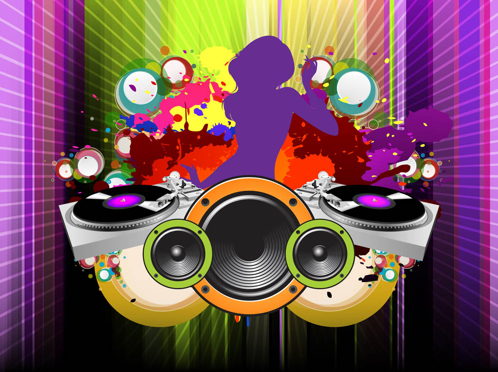 1024x765 Girl Dj Vector Vector Art Amp Graphics