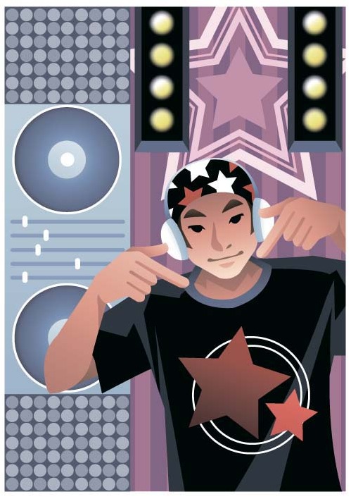 499x708 Funny Music Dj Vector Illustration 05 Free Vectors Ui Download