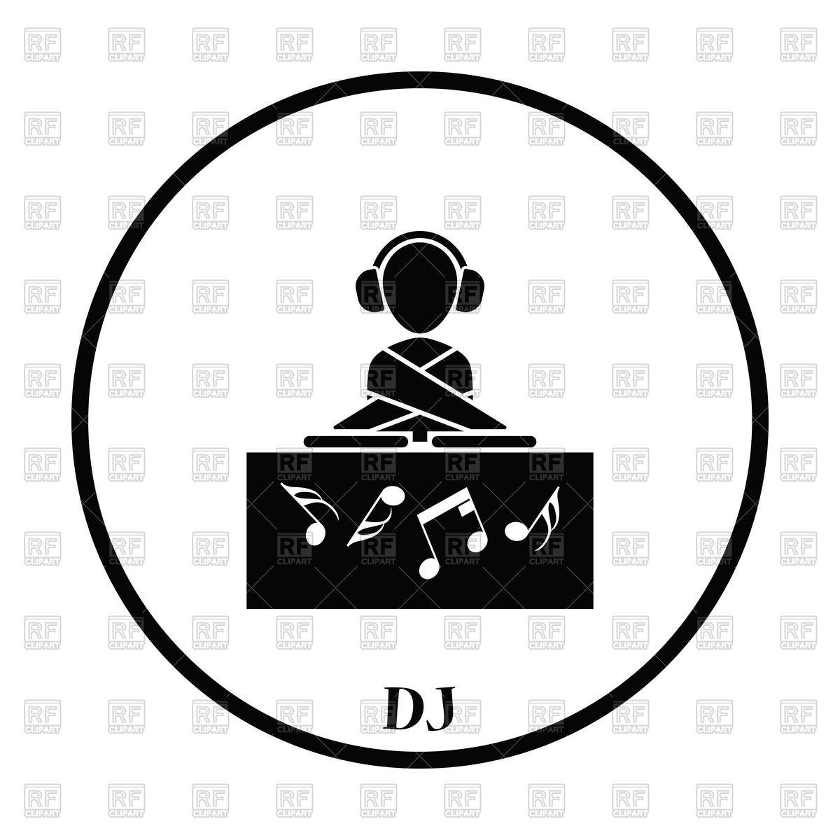 1200x1200 Thin Circle Design Of Night Club Dj Icon Vector Image Vector
