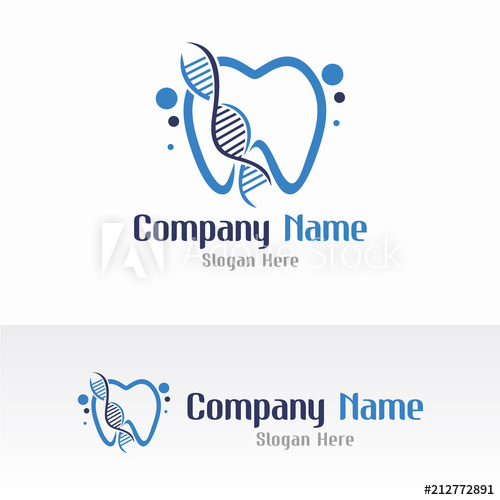 500x500 Dental And Dna Logo Vector Design Template