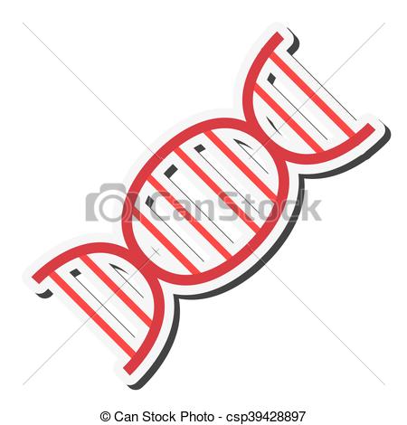 450x470 Flat Design Dna Strand Icon Vector Illustration.