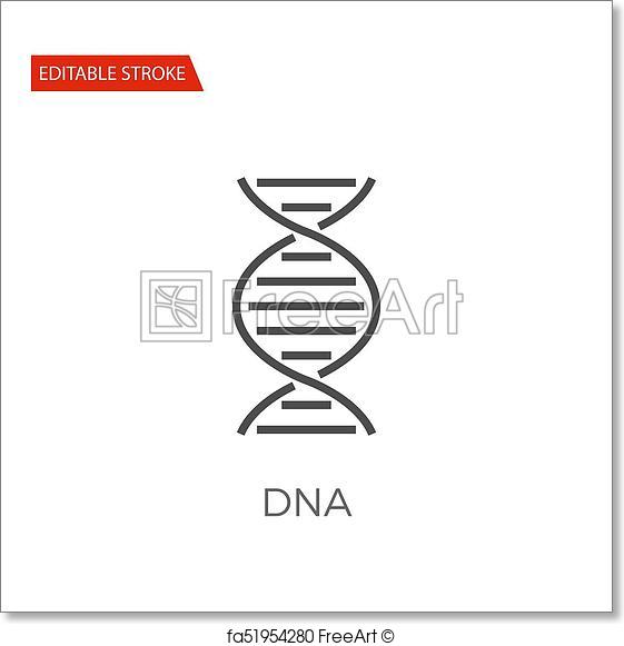 561x581 Free Art Print Of Dna Vector Icon. Dna Thin Line Vector Icon. Flat