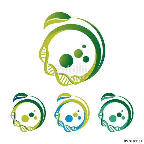 500x500 Green Cell Dna Vector Logo Template Stock Image And Royalty Free