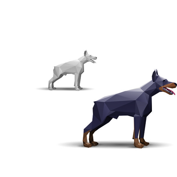 600x600 Geometric Doberman Vector By Fv21