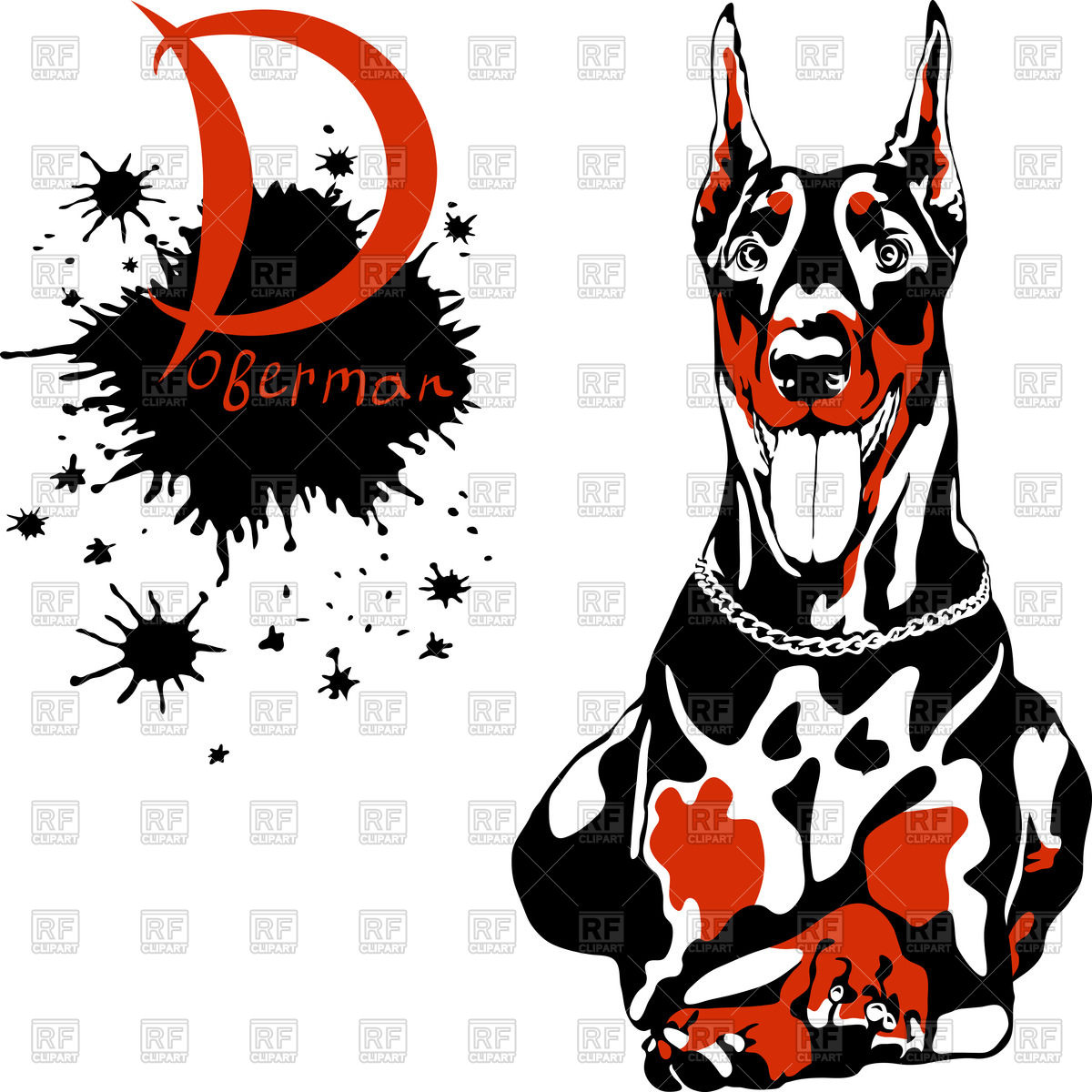 1200x1200 Lying Doberman Pinscher Vector Image Vector Artwork Of Plants