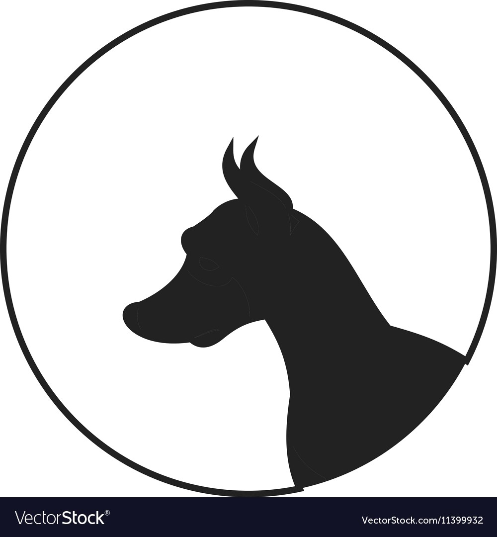 1000x1080 Silhouette Of A Dog Head Doberman Pinscher Vector 11399932 12