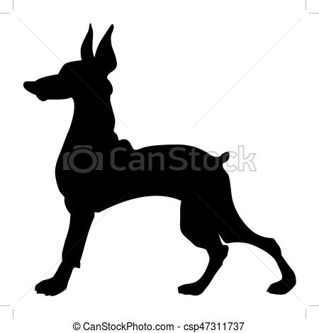 450x470 Silhouette Of Doberman.