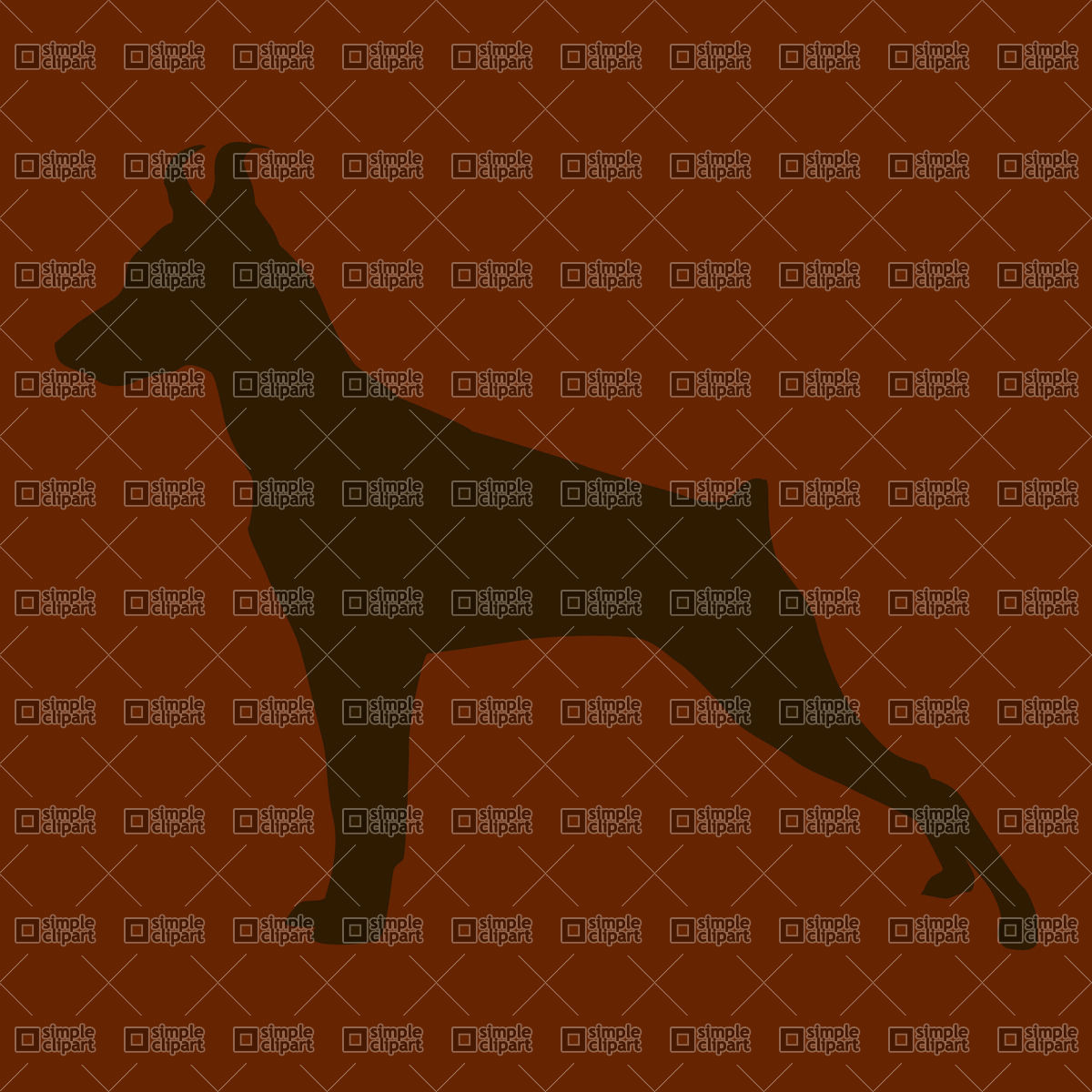 1200x1200 Silhouette Of Dog Of Doberman Breed Vector Image