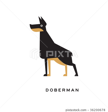 450x468 Cartoon Vector Doberman Standing In Pose
