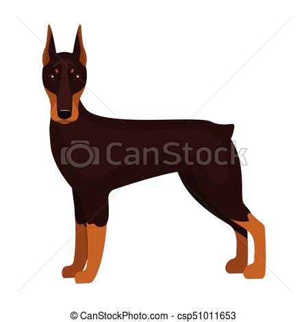 450x470 Doberman, Single Icon In Cartoon Style.doberman, Vector Symbol