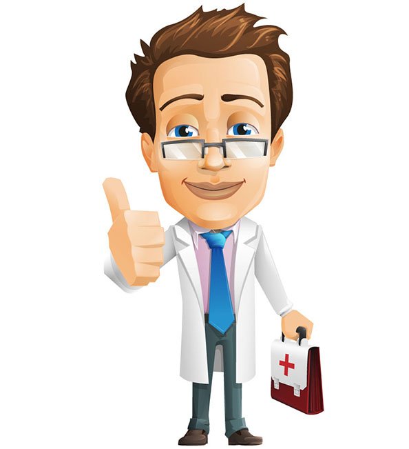 594x651 Free Male Doctor Vector Character With Case Psd Files, Vectors