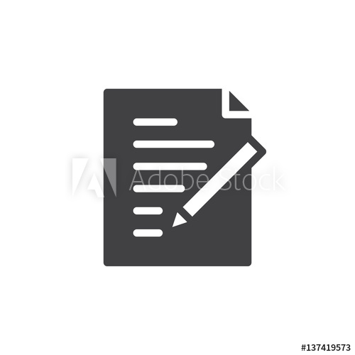 500x500 Form, Edit Document Icon Vector, Filled Flat Sign, Solid Pictogram