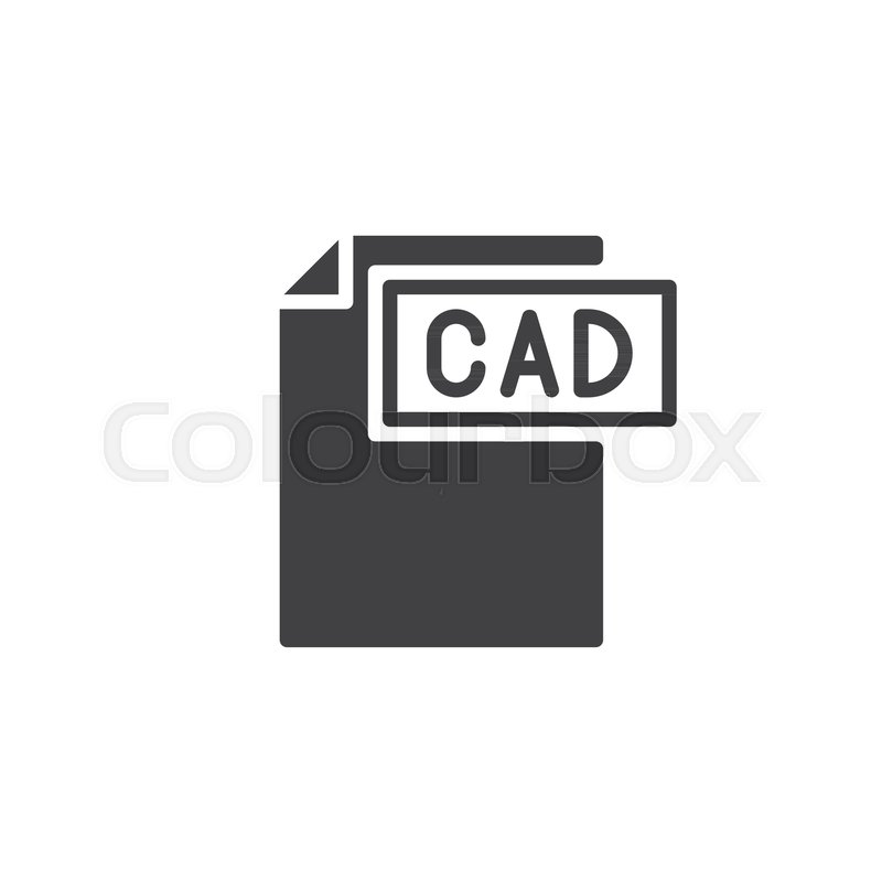 800x800 Cad Format Document Icon Vector, Filled Flat Sign, Solid Pictogram
