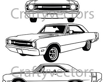 340x270 Dodge Charger 71 Vector File Etsy
