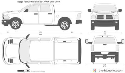400x233 Dodge Ram 2500 Crew Cab 170 4x4 Srw Vector Drawing