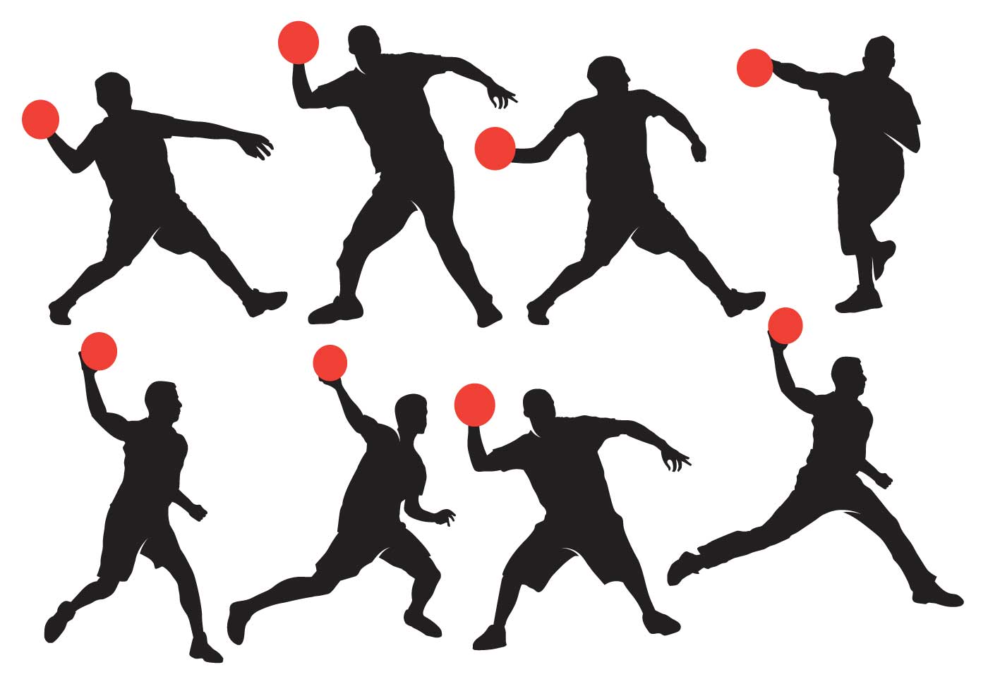 1400x980 Dodgeball Silhouette With Ball Vectors