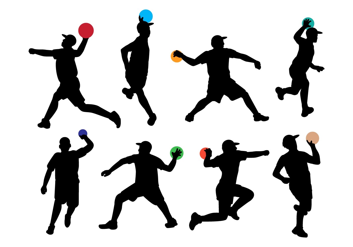 1400x980 Vector Silhouette Of Dodgeball Player Clipart
