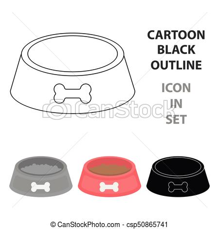 450x470 Dog Bowl Vector Icon In Cartoon Style For Web. Dog Bowl Vector