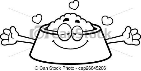 450x228 Cartoon Dog Bowl Hug. A Cartoon Illustration Of A Dog Bowl Ready