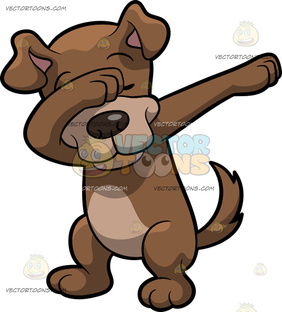 925x1024 A Dabbing Dog Clipart By Vector Toons