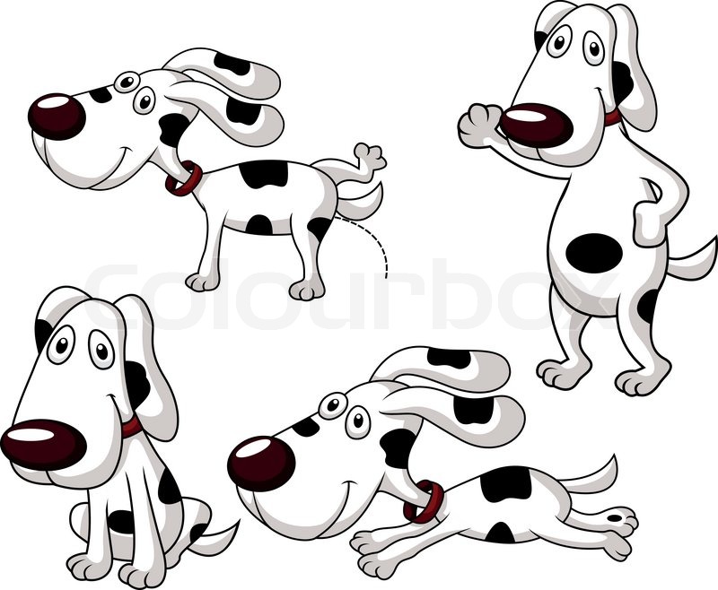 800x658 Vector Illustration Of Cute Dog Cartoon Set Stock Vector Colourbox