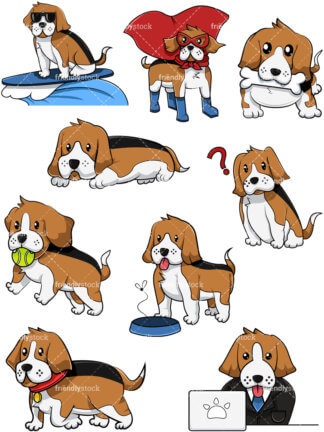 324x432 Confused Beagle Dog Cartoon Vector Clipart