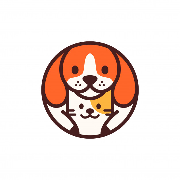 626x626 Dog Cat Pet Circle Round Cartoon Logo Vector Icon Vector Premium