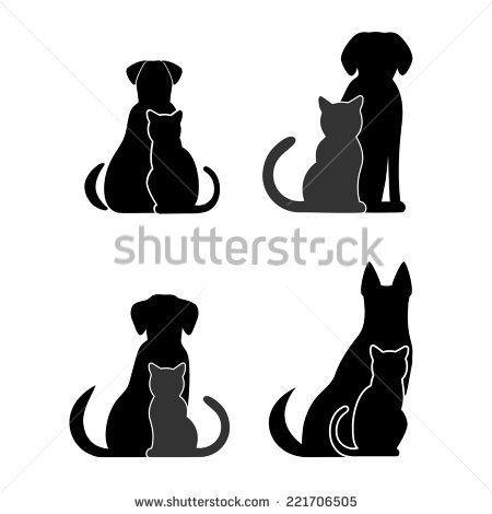 450x470 Dog Cat Silhouette Stock Vectors Amp Vector Clip Art Shutterstock