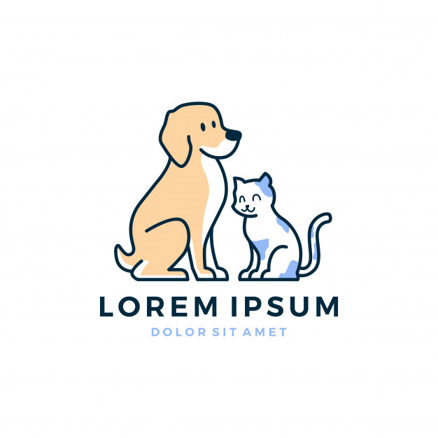 626x626 Dog Cat Sitting Logo Vector Premium Download