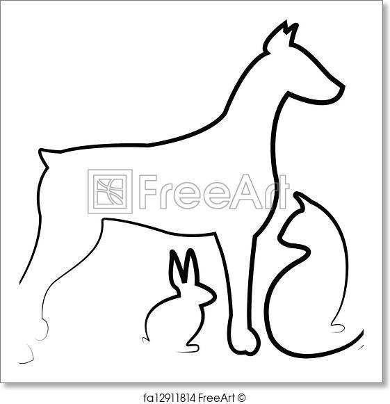 561x581 Free Art Print Of Dog, Cat ,and Rabbit Logo Vector Freeart