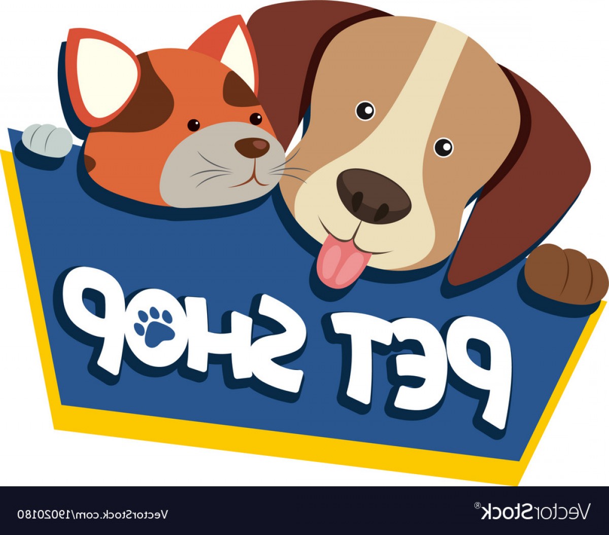 1200x1054 Pet Shop Sign With Cute Dog And Cat Vector Orangiausa