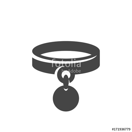 500x500 Dog Collar Icon. Vector Logo On White Background Stock Image And