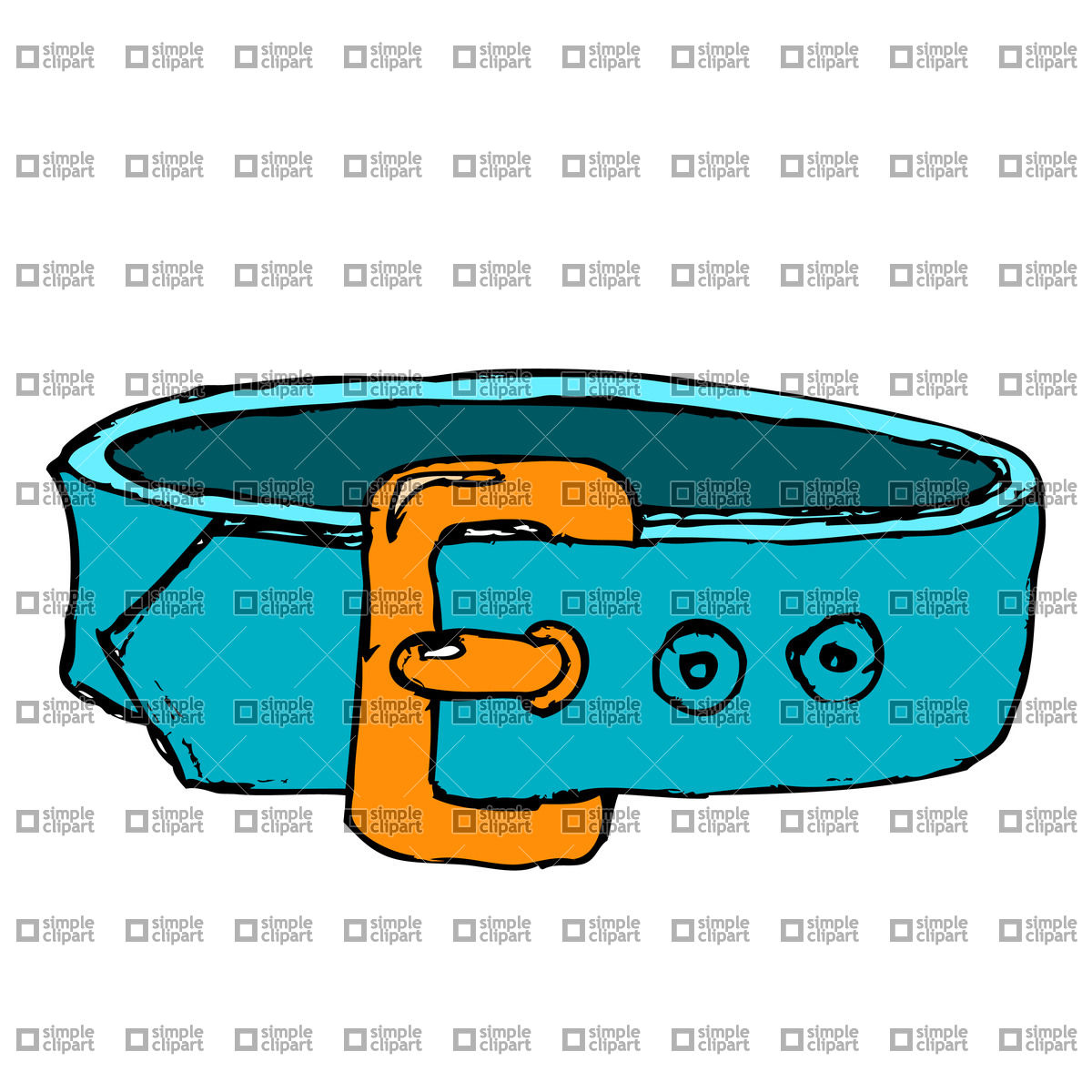 1200x1200 Cartoon Blue Dog Collar Vector Image