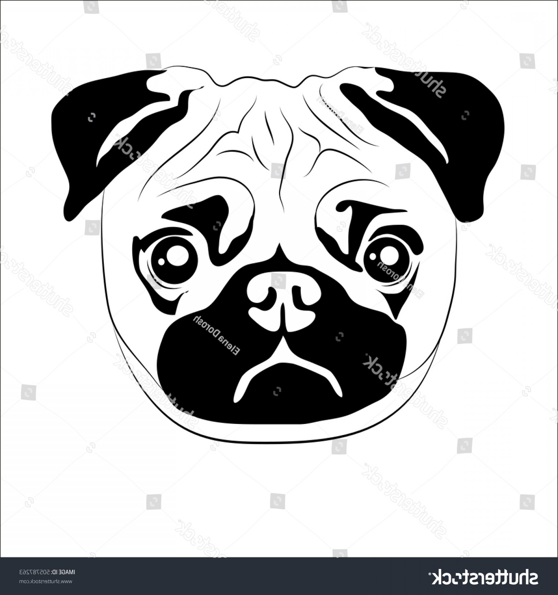 1800x1920 Pug Dog Face Vector Illustration Lazttweet