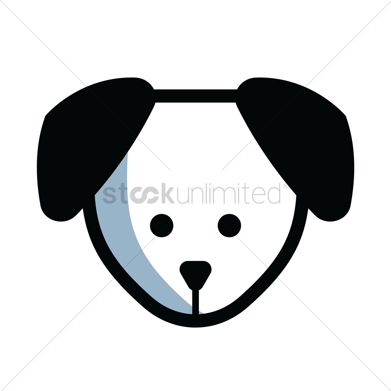 1300x1300 Dog Head Vector Image