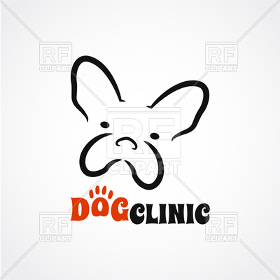 400x400 Abstract Dog Vet Clinic Emblem With Funny Dog Head Vector Image