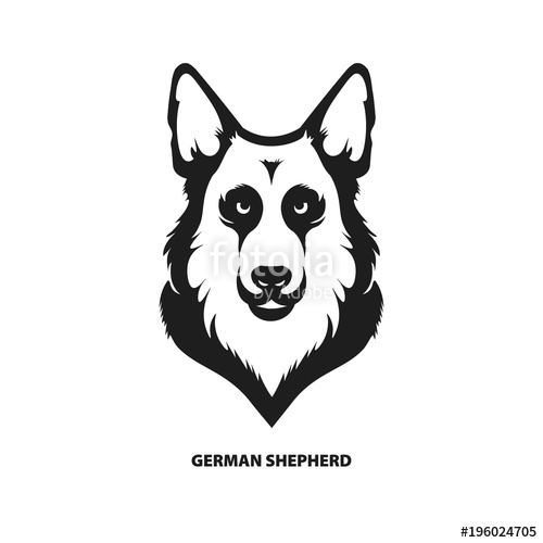 500x500 German Shepherd Dog Head. Vector Illustration. Stock Image And