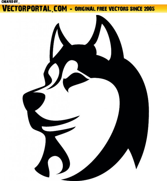 577x626 Husky Dog Head Vector Free Download