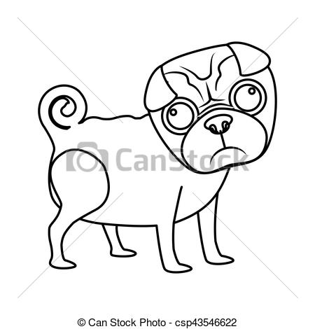 450x470 Cute Dog Icon Over White Background. Vector Illustration Vector