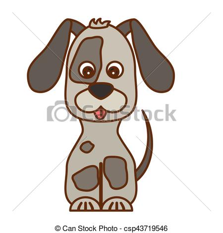 450x470 Cartoon Dog Icon. Cute Dog Icon Over White Background. Colorful