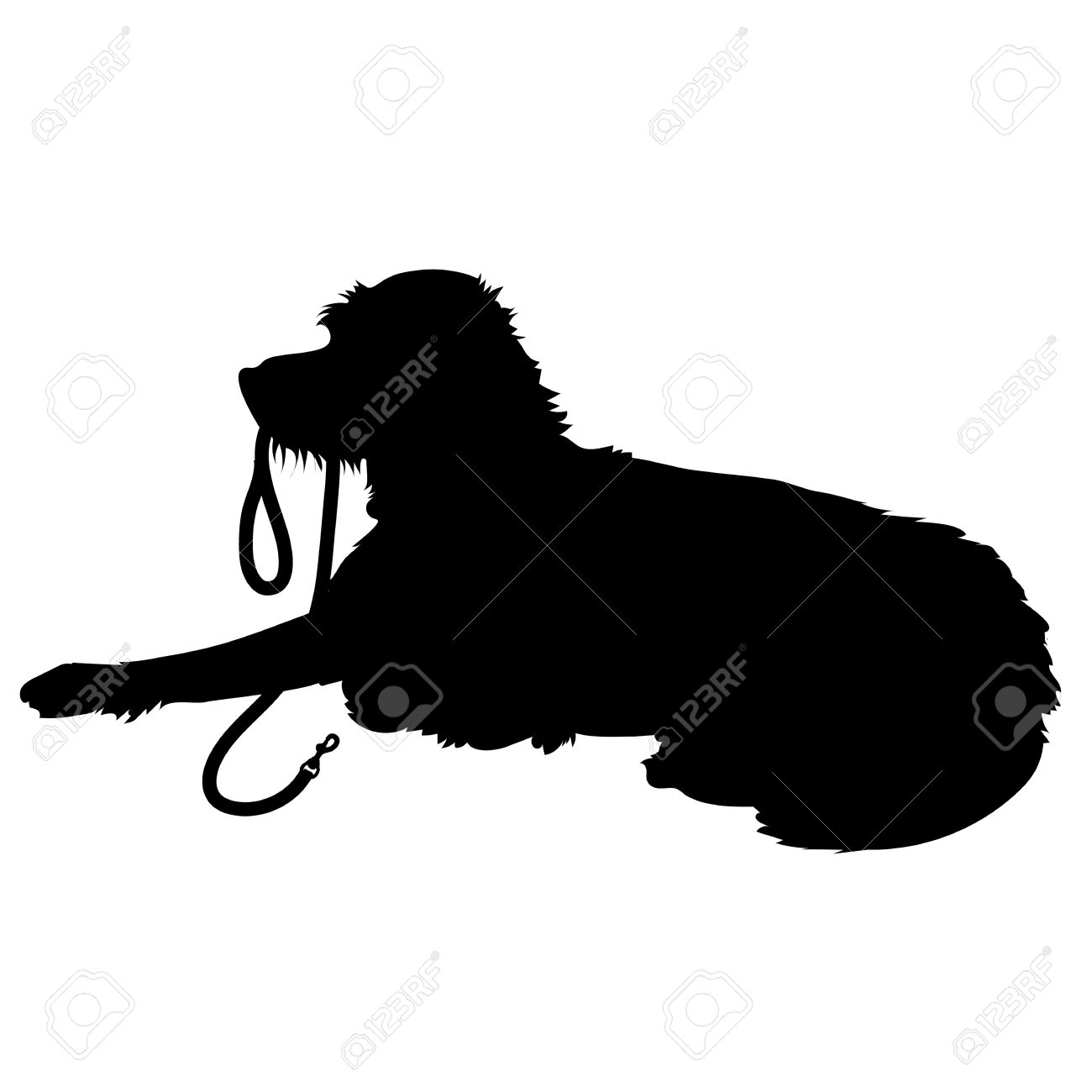 1300x1300 Dog On Leash Silhouette Clipart