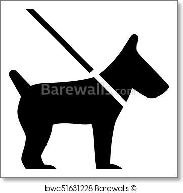 362x382 Art Print Of Dog On Leash Vector Icon Barewalls Posters Amp Prints