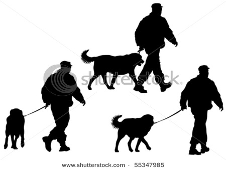 450x339 Vector Image Of Police Man With A Dog On A Leash