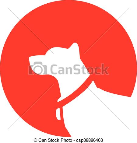 450x470 Dog Logo Vector. Dog Logo With Lred Circle Background Vector.
