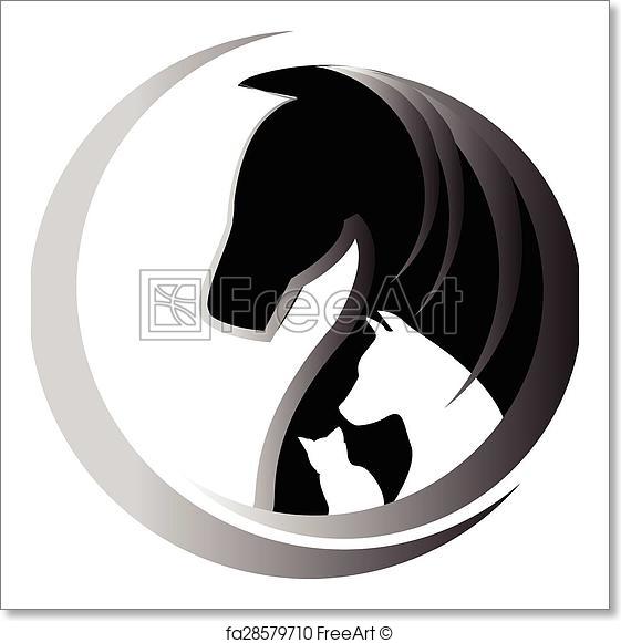 561x581 Free Art Print Of Horse Cat And Dog Logo. Horse Cat And Dog Unity