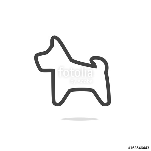 500x500 Dog Icon Outline Vector Stock Image And Royalty Free Vector Files